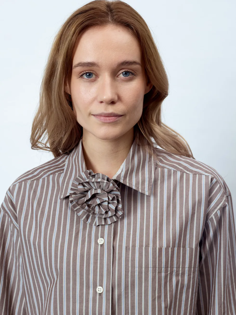 MILA - Langarm Damenbluse, gewebt